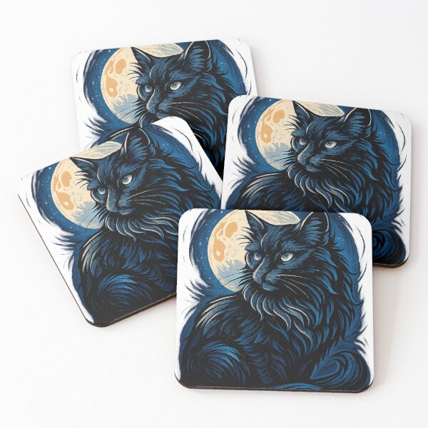 Item preview, Celestial Black Cat Moon Stars Witchy Aesthetic Design designed and sold by Cat-astrophes.