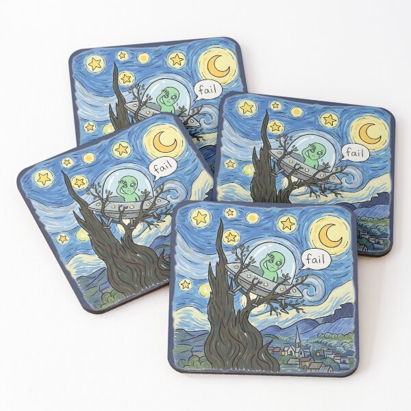 Item preview, Funny Alien UFO Crash in Starry Night designed and sold by radiogalaxy.