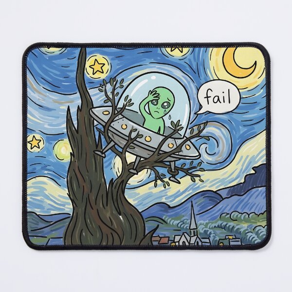 Item preview, Funny Alien UFO Crash in Starry Night designed and sold by radiogalaxy.