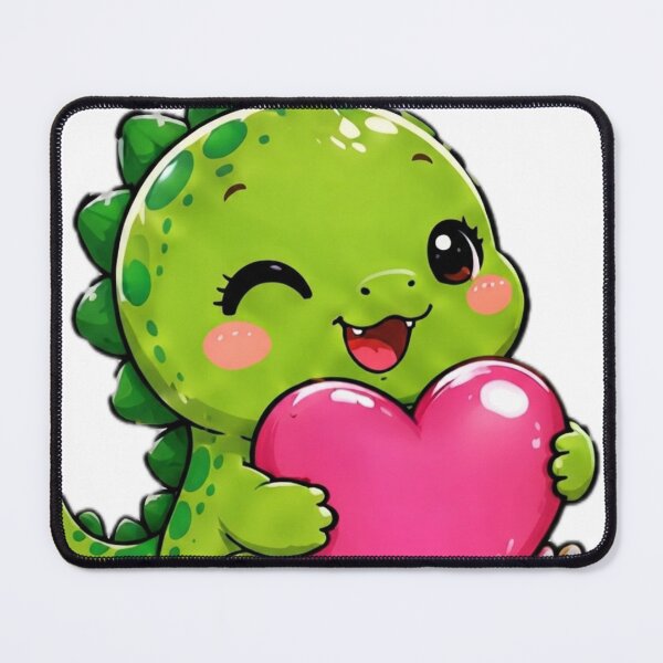 Item preview, Cute Baby Dinosaur Holding Heart Kawaii Sticker designed and sold by DailyDoodlesBySumbul.