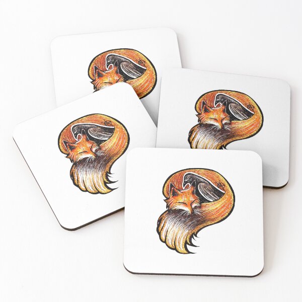 Item preview, Cute Fox and Crow design sticker - Great Gift idea - For him, for her, for them designed and sold by DearhoneyandArt.
