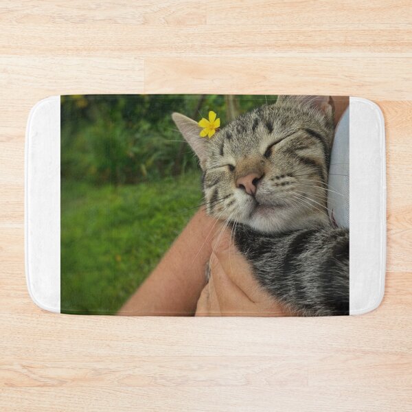 Item preview, Sleeping Tabby Kitten with Yellow Flower | Cute Cat Aesthetic designed and sold by Jesus-istheway.