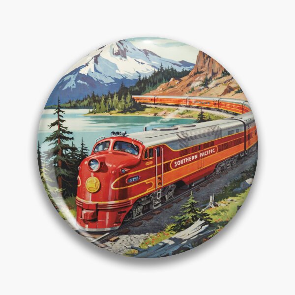 Item preview, Southern Pacific Shasta Daylight Vintage Poster | Retro Train Through the Rockies designed and sold by paulo silveira.