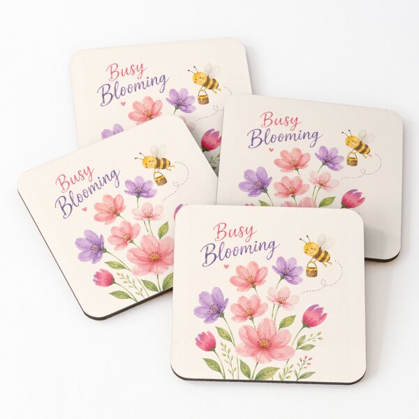 Item preview, Busy Blooming Watercolor Bee & Flowers | Cute Cottagecore Floral Illustration designed and sold by alchemist1636 .