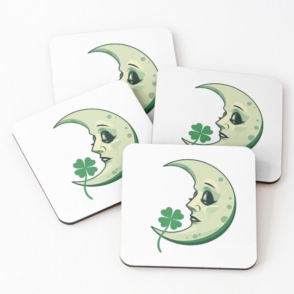 Item preview, Moon & four-leaf clover  designed and sold by Lucky 777.