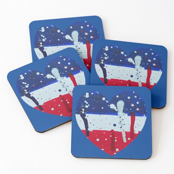 Item preview, Blue, White & Red Painted Heart designed and sold by FABOArt.