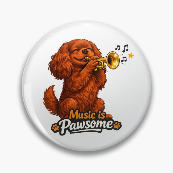 Item preview, Music is Pawsome Trumpet Ruby Cavalier designed and sold by SpottyRainbow.