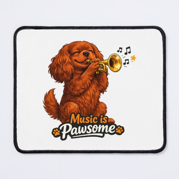 Item preview, Music is Pawsome Trumpet Ruby Cavalier designed and sold by SpottyRainbow.