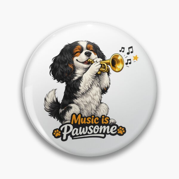 Item preview, Music is Pawsome Trumpet Tri Cavalier designed and sold by SpottyRainbow.