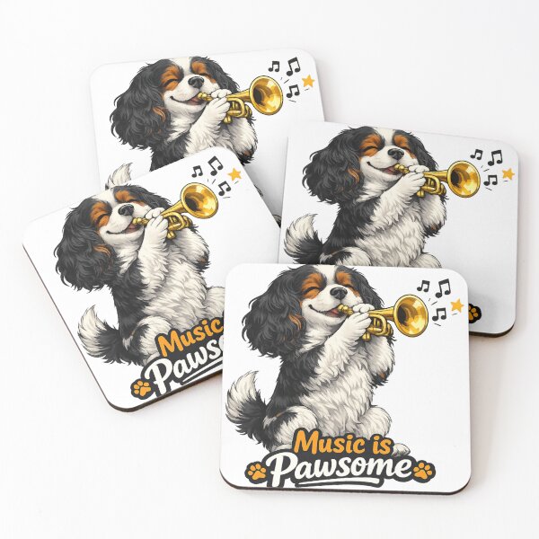 Item preview, Music is Pawsome Trumpet Tri Cavalier designed and sold by SpottyRainbow.