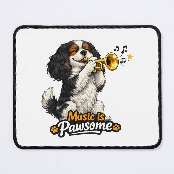 Item preview, Music is Pawsome Trumpet Tri Cavalier designed and sold by SpottyRainbow.