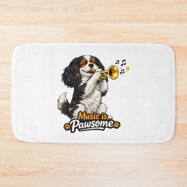 Item preview, Music is Pawsome Trumpet Tri Cavalier designed and sold by SpottyRainbow.