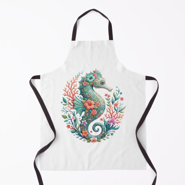 Item preview, Seahorse floral illustration design designed and sold by kidoramagic.