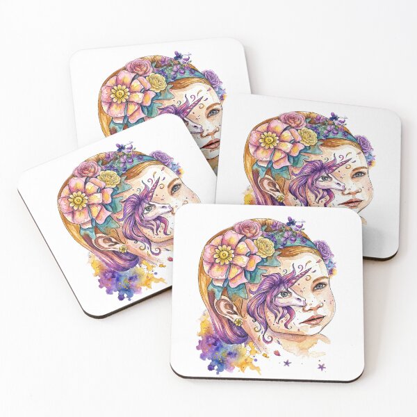 Item preview, Dreamy Floral horse and girl Fantasy- Watercolor Botanical Girl Designs designed and sold by Mnrrstudio.