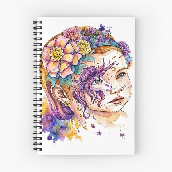 Item preview, Dreamy Floral horse and girl Fantasy- Watercolor Botanical Girl Designs designed and sold by Mnrrstudio.