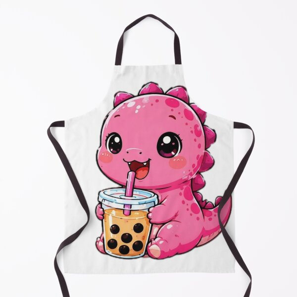 Item preview, Cute Pink Dinosaur Drinking Bubble Tea Kawaii Sticker designed and sold by DailyDoodlesBySumbul.
