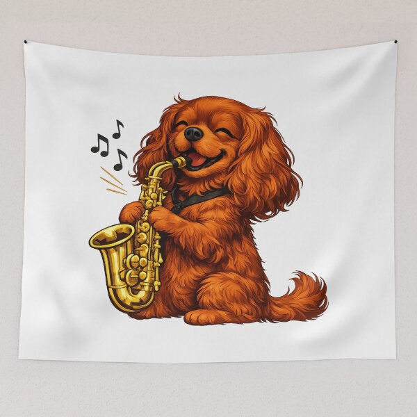 Item preview, Saxophone playing Ruby Cavalier designed and sold by SpottyRainbow.