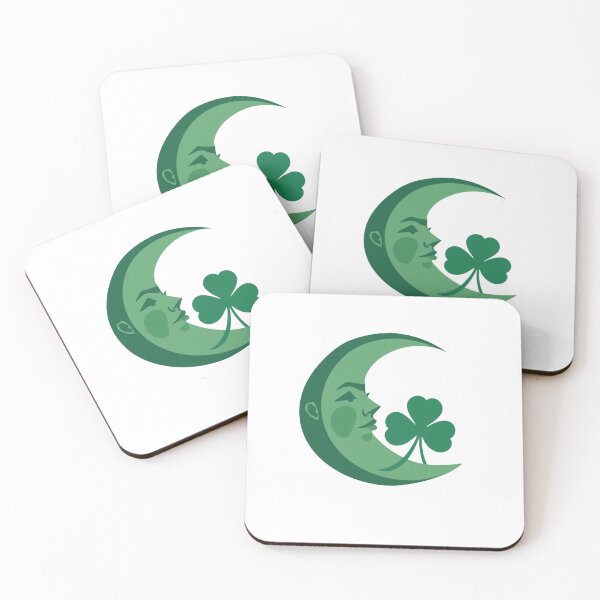 Item preview, Moon & four-leaf clover  designed and sold by Lucky 777.