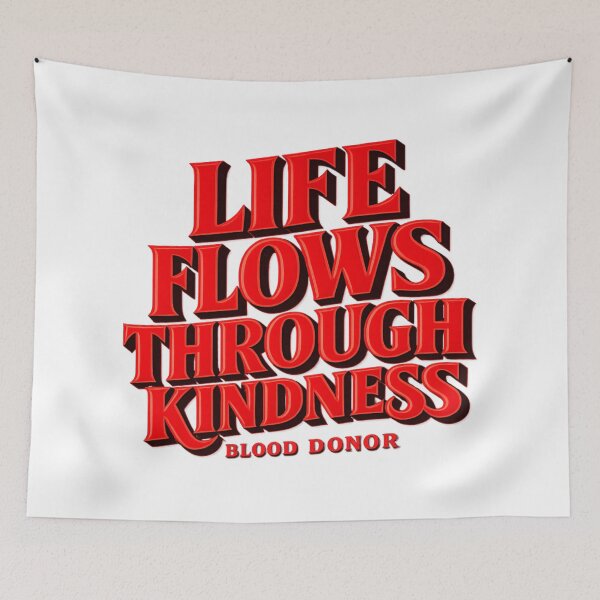 Item preview, Life Flows Through Kindness Typography Shirt – Bold Red Motivational Quote designed and sold by MartBook.