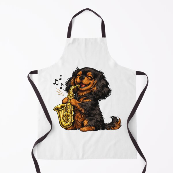 Item preview, Saxophone playing Black and Tan Cavalier designed and sold by SpottyRainbow.