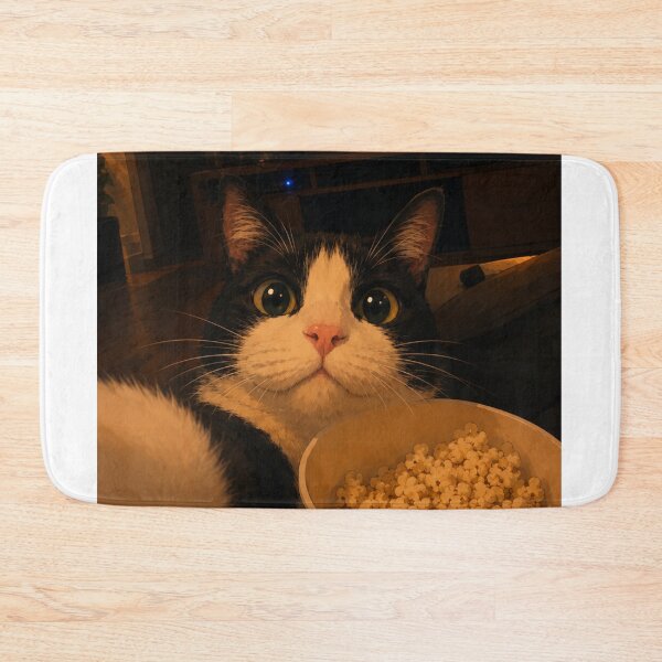 Item preview, Cozy Movie Night Cat | Cute Popcorn Kitty Aesthetic designed and sold by Jesus-istheway.