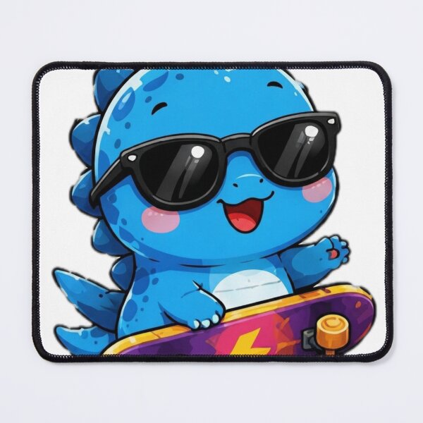 Item preview, Cool Blue Dinosaur Skateboard Kawaii Sticker designed and sold by DailyDoodlesBySumbul.