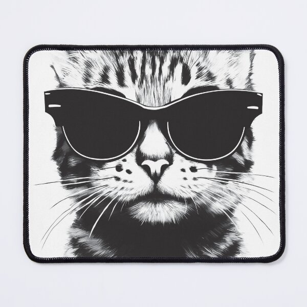 Item preview, Cool Cat | Black & White Cat with Sunglasses Wall Art designed and sold by ArtDigCont.