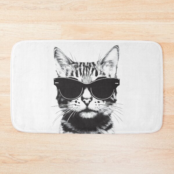 Item preview, Cool Cat | Black & White Cat with Sunglasses Wall Art designed and sold by ArtDigCont.