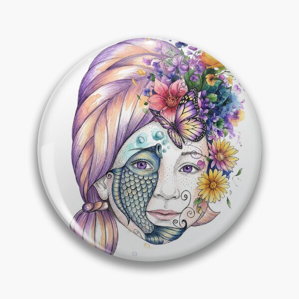 Item preview, Enchanted Floral Fish Face-Magical  Garden Art for T-Shirts & Custom Products designed and sold by Mnrrstudio.