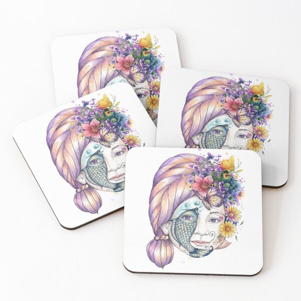 Item preview, Enchanted Floral Fish Face-Magical  Garden Art for T-Shirts & Custom Products designed and sold by Mnrrstudio.