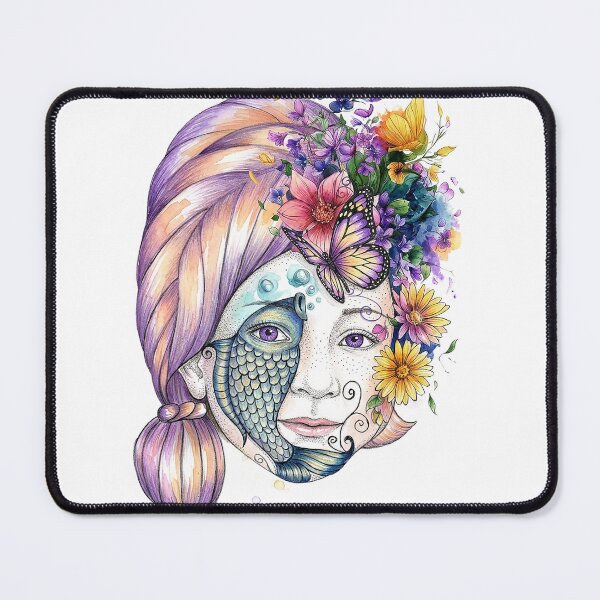 Item preview, Enchanted Floral Fish Face-Magical  Garden Art for T-Shirts & Custom Products designed and sold by Mnrrstudio.