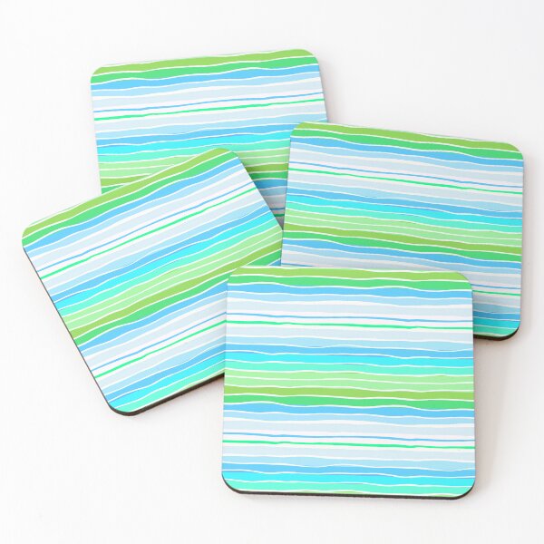 Item preview, Ocean Wavy Stripes Blue Green Pattern designed and sold by CI Creative Design LLC.
