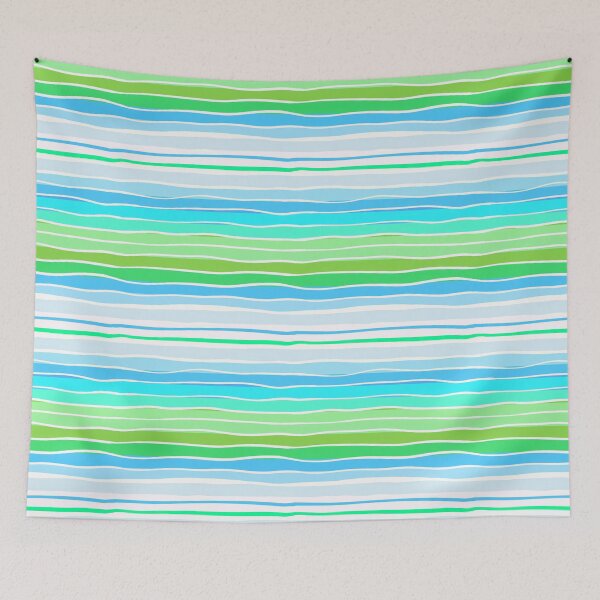Item preview, Ocean Wavy Stripes Blue Green Pattern designed and sold by CI Creative Design LLC.