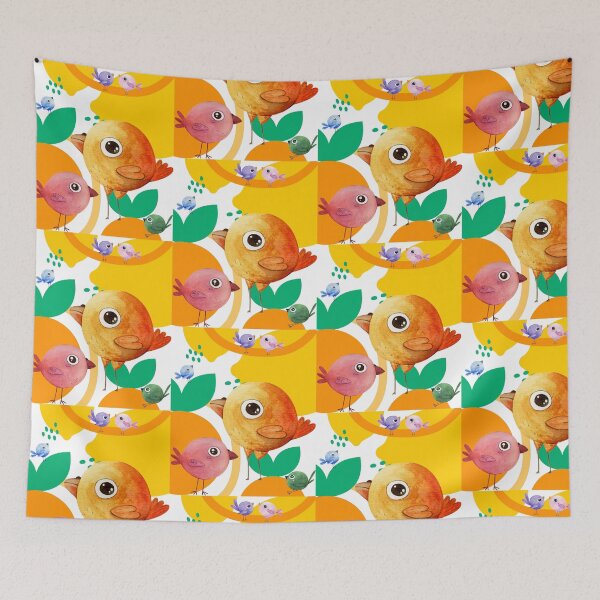 Item preview, Cute Watercolor Colorful Birds Abstract Illustration designed and sold by VibranPalette.