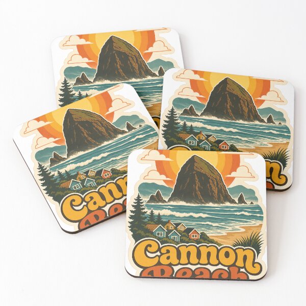 Item preview, Cannon Beach USA Travel Souvenir - Retro Illustration designed and sold by VisualArtsOasis.