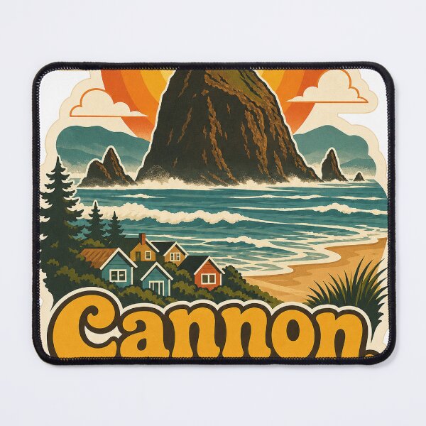 Item preview, Cannon Beach USA Travel Souvenir - Retro Illustration designed and sold by VisualArtsOasis.