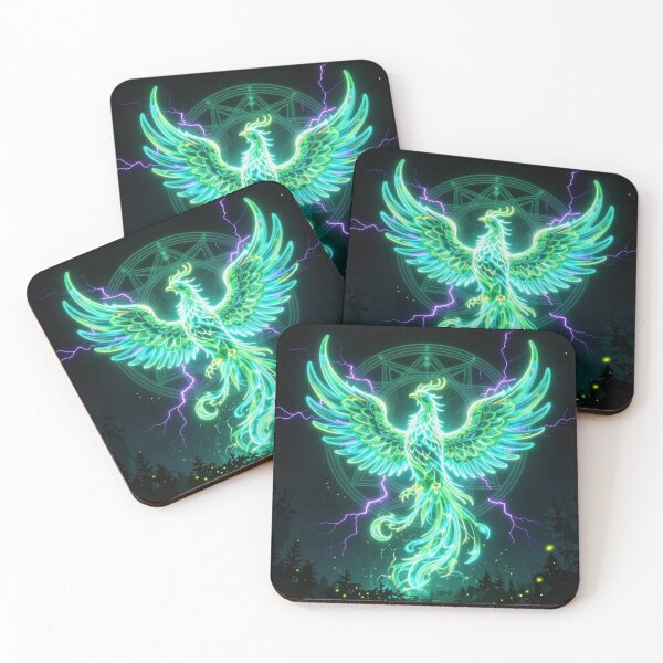 Item preview, Neon Fantasy Eagle in Nature Circle Design | Glowing Wildlife Art | Mystic Forest Bird Illustration designed and sold by DervoTeck2767.