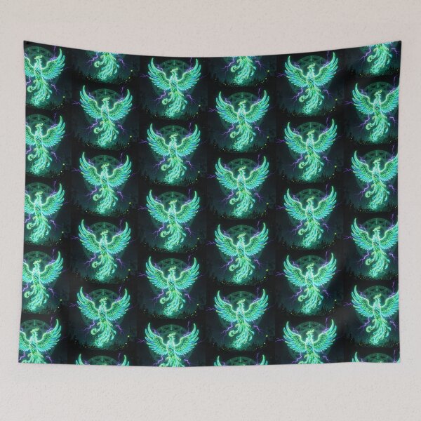 Item preview, Neon Fantasy Eagle in Nature Circle Design | Glowing Wildlife Art | Mystic Forest Bird Illustration designed and sold by DervoTeck2767.