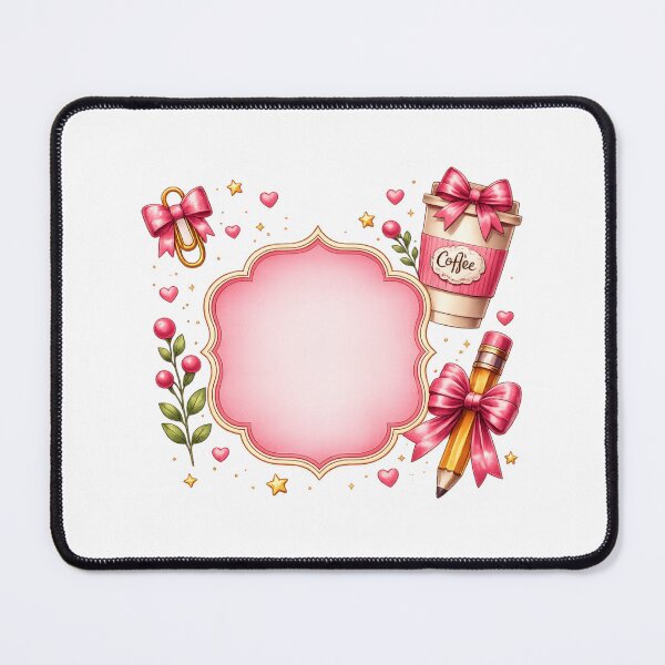 Item preview, Pink Coquette Teacher Frame PNG | Cute Coffee, Pencil & Bow Clipart | Transparent Background | Sublimation Design designed and sold by AMIR PRO .