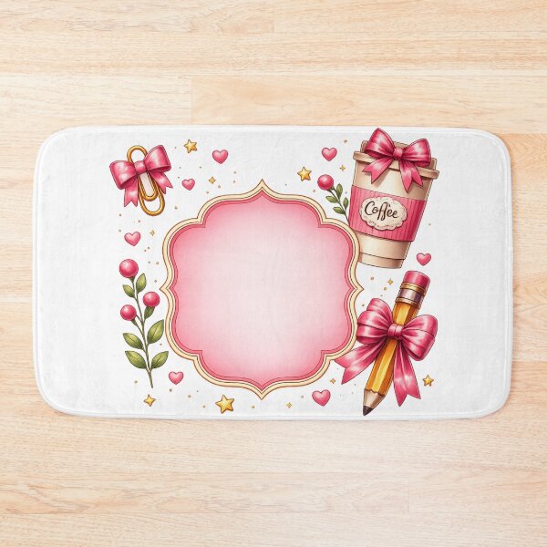 Item preview, Pink Coquette Teacher Frame PNG | Cute Coffee, Pencil & Bow Clipart | Transparent Background | Sublimation Design designed and sold by AMIR PRO .