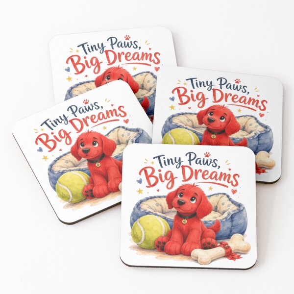Item preview, Tiny Paws Big Dreams Cute Red Puppy Watercolor Sticker | Whimsical Dog Lover Gift designed and sold by Obinne.