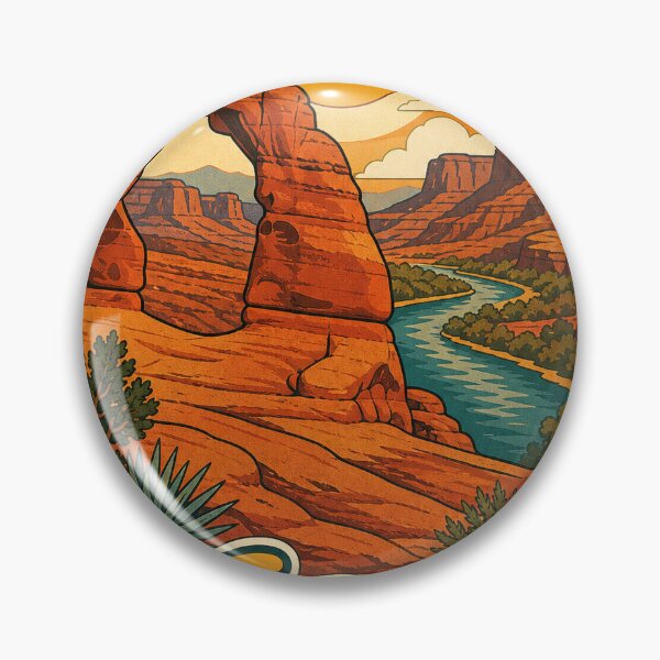 Artikelvorschau, Moab USA Reisesouvenir – Retro-Illustration entworfen und verkauft von VisualArtsOasis.