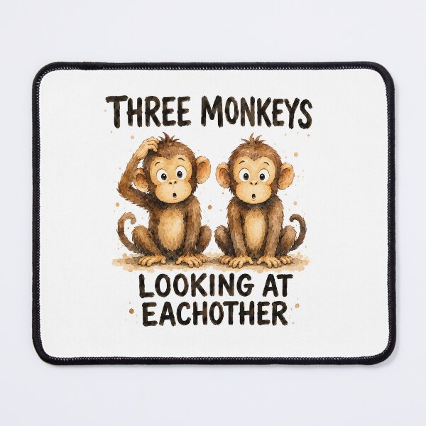 Item preview, Three Monkeys Looking at Each Other designed and sold by lvlupthreads.