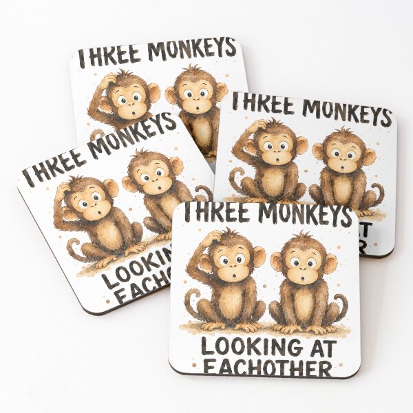 Item preview, Three Monkeys Looking at Each Other designed and sold by lvlupthreads.