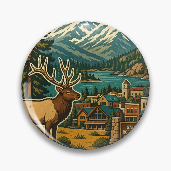 Item preview, Estes Park USA Travel Souvenir - Retro Illustration designed and sold by VisualArtsOasis.