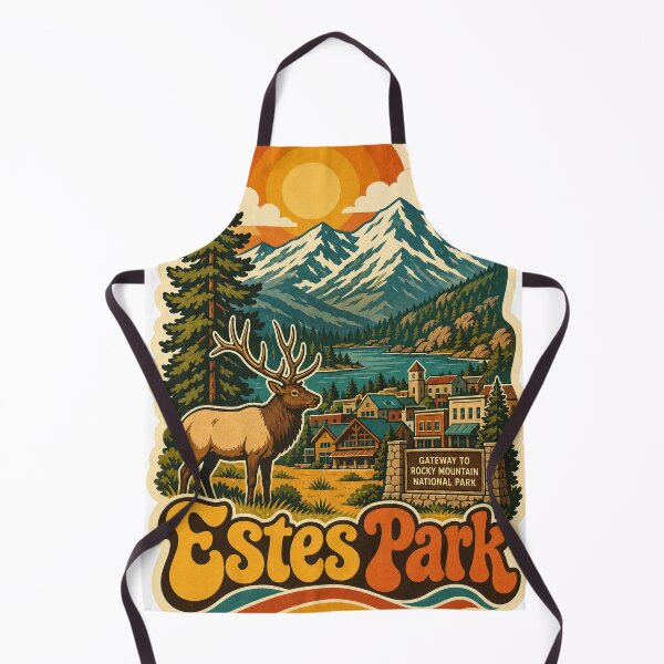 Item preview, Estes Park USA Travel Souvenir - Retro Illustration designed and sold by VisualArtsOasis.