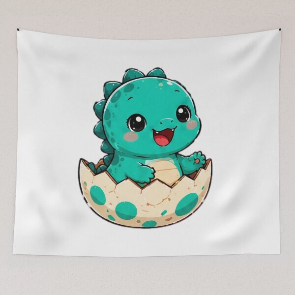 Item preview, Cute Baby Dinosaur Hatching from Egg Kawaii Sticker designed and sold by DailyDoodlesBySumbul.