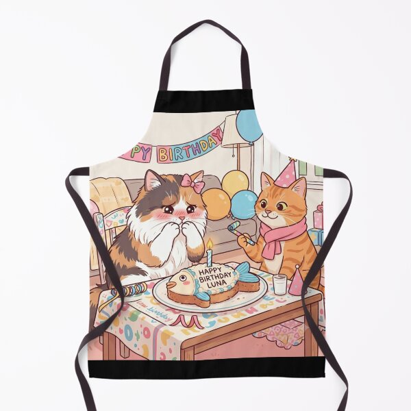Item preview, Happy Birthday Luna – Cute Calico Cat Party Illustration designed and sold by Fatomfatom.