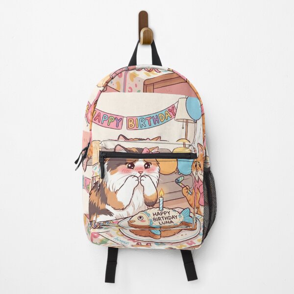 Item preview, Happy Birthday Luna – Cute Calico Cat Party Illustration designed and sold by Fatomfatom.