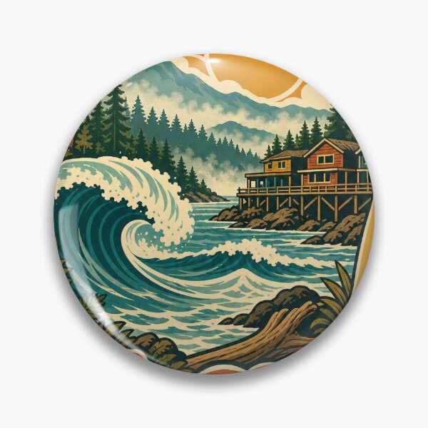 Item preview, Tofino Canada Travel Souvenir - Retro Illustration designed and sold by VisualArtsOasis.